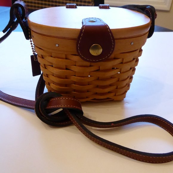 Longaberger Homecoming Bee Station 2000 Kiddie Basket Purse Leather Strap Stamp - Picture 14 of 16